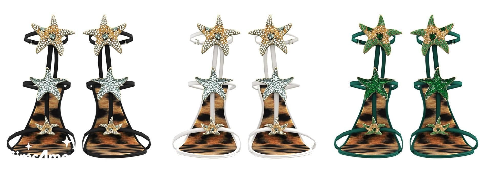 Галерея мода Туфли Rhinestone Starfish Heels #2